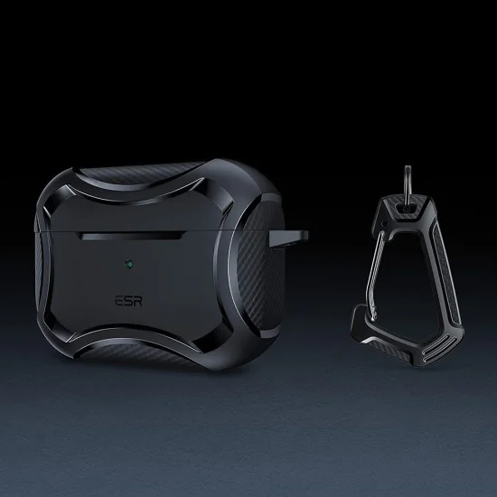 Калъф за Apple AirPods Pro 1/2 - ESR Cyber ​​Armor Tough HaloLock - черен