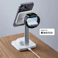 Зарядна станция MagSafe Apple с преносимо зарядно за часовник - ESR HaloLock - бяло