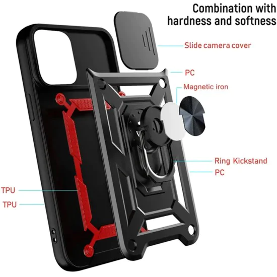 Калъф за iPhone 12 / iPhone 12 Pro - CamShield Series - черен