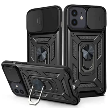 Калъф за iPhone 12 / iPhone 12 Pro - CamShield Series - черен