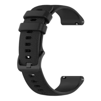 Techsuit - Каишка за часовник 18 мм (W006) - Huawei Watch GT 4 (41 мм)/W1/Honor Watch S1/Garmin Venu 2S/Vivoactive 4S - Черен