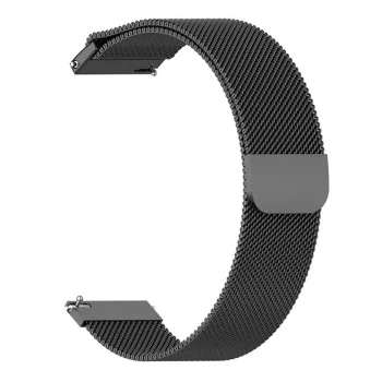 Каишка за Huawei Watch GT 4 (41 мм)/W1/Honor Watch S1/Garmin Venu 2S/Vivoactive 4S - Каишка за часовник 18 мм (W009) - Черен