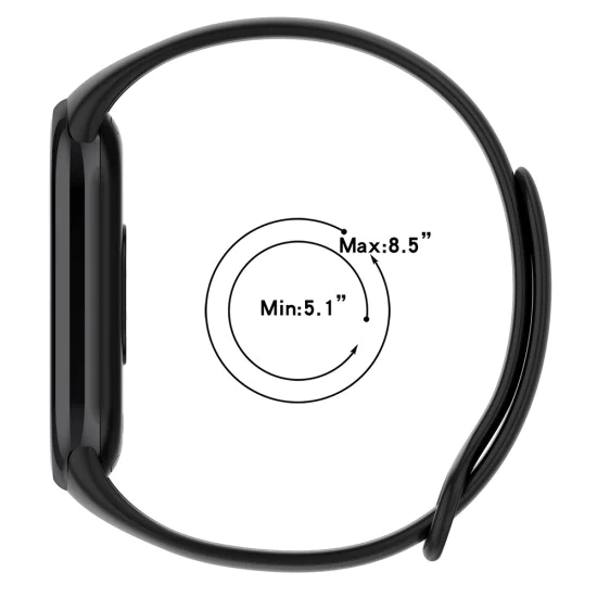 Каишка за Xiaomi Mi Band 8 / 8 NFC / 9 / 9 NFC - Каишка за часовник (W014) - Черна