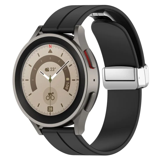 Каишка за Samsung Galaxy Watch 4/5/Active 2, Huawei Watch GT 3 (42mm)/GT 3 Pro (43mm) - Каишка за часовник (W011) - Черна