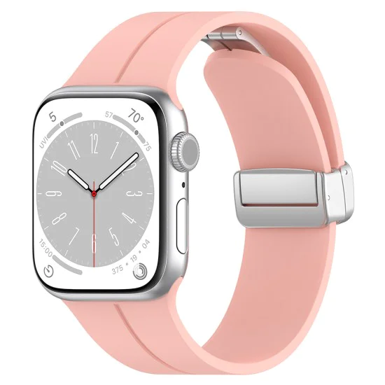 Каишка за Apple Watch 1/2/3/3/4/4/5/5/5/6/6/7/8/7/8/9/10/SE/SE/SE 2/Ultra/Ultra 2 ( 42/44/45/46/49 мм) - Каишка за часовник (W011) - Розов