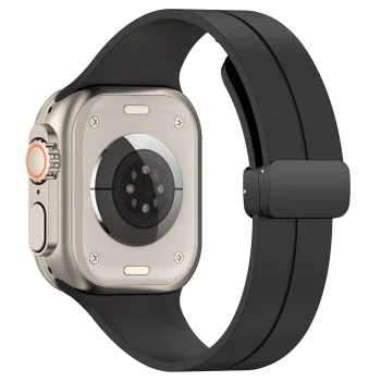 Каишка за Apple Watch 1/2/3/3/4/4/5/5/5/6/6/7/8/7/8/9/10/SE/SE/SE 2/Ultra/Ultra 2 ( 42/44/45/46/49 мм) - Каишка за часовник (W011) - Черен
