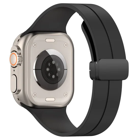 Каишка за Apple Watch 1/2/3/3/4/4/5/5/5/6/6/7/8/7/8/9/10/SE/SE/SE 2/Ultra/Ultra 2 ( 42/44/45/46/49 мм) - Каишка за часовник (W011) - Черен