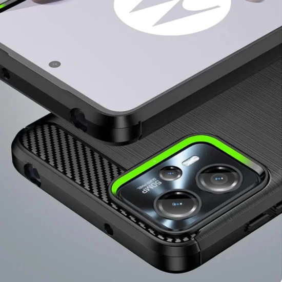 Калъф за Motorola Moto G13 / G23 - Carbon Silicone - Черен