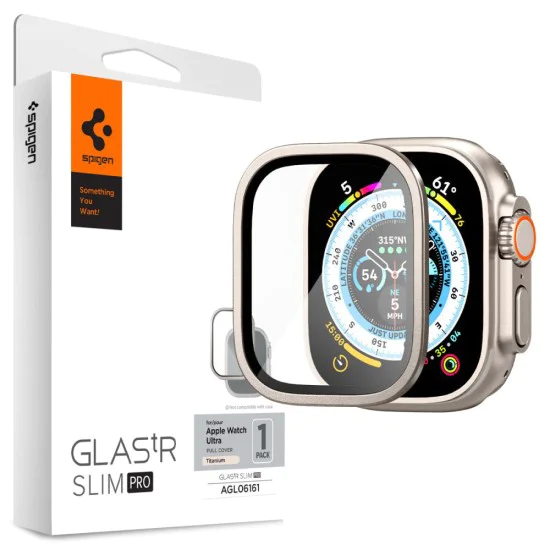 Протектор за Apple Watch Ultra / Ultra 2 - Spigen Glas.tR Slim Pro - Титан