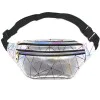 Спортна чанта за кръст Techsuit Casual Waist Bag (CWB1) - с колан, три джоба - Сребриста