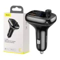 FM модулатор със зарядно за кола 2x USB, Type-C, Bluetooth MP3 Player - Baseus S-13 (CCMT000101) - Черен