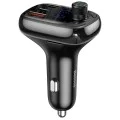 FM модулатор със зарядно за кола 2x USB, Type-C, Bluetooth MP3 Player - Baseus S-13 (CCMT000101) - Черен