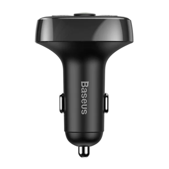 Зарядно за кола с FM модулатор 2xUSB, 3.4A - Baseus T Typed S-09A (CCMT000001) - черно