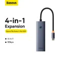Хъб Type-C към 4x USB3.0 - Baseus (B0005280A813-03) - Space Gray
