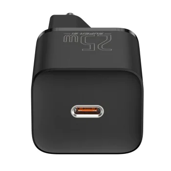 Priza Type-C PD25W Type-C Charger + Type-C кабел - Baseus Super Si (TZCCCCSUP-L01) - черен