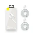 Кабел за данни USB към Type-C, бързо зареждане 5A, 40W, 1.5m (комплект 2) - Baseus (TZCATZJ-02) - бял