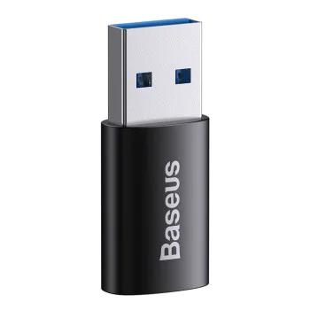 Алуминиев OTG адаптер, USB 3.1 към Type-C, 10Gbps - Baseus Ingenuity Series (ZJJJQ000101) - черен