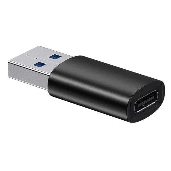 Алуминиев OTG адаптер, USB 3.1 към Type-C, 10Gbps - Baseus Ingenuity Series (ZJJJQ000101) - черен