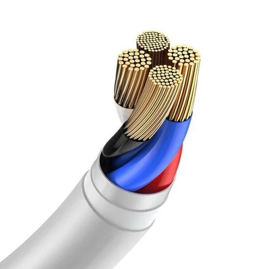 Кабел за данни USB към Lightning, бързо зареждане 2.4A, 480Mbps, 1.5m (комплект 2) - Baseus (TZCALZJ-02) - бял