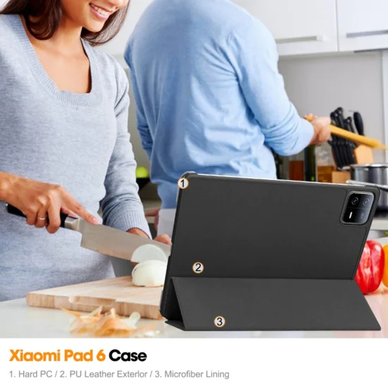 Калъф за Xiaomi Pad 6 / Pad 6 Pro - FoldPro - Черен