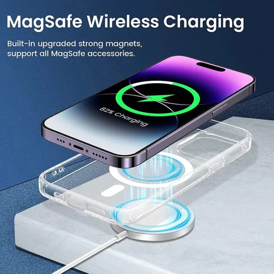 Калъф за iPhone 15 Plus - MagSafe Pro - Прозрачен
