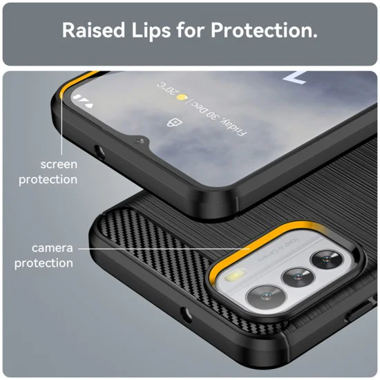 Калъф за Nokia G42 - Карбон силикон - черен