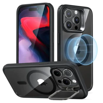 Калъф за iPhone 15 Pro - ESR Classic Hybrid Hybrid HaloLock Kickstand - Clear Black