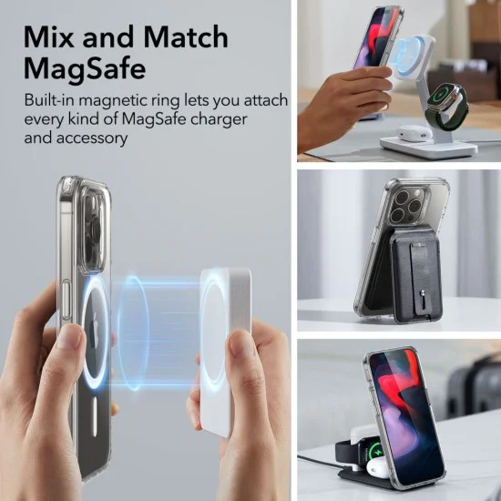Калъф за iPhone 15 Pro - ESR Classic Classic Hybrid HaloLock - Clear