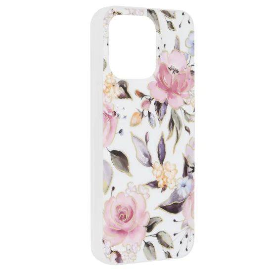 Калъф за iPhone 15 Pro Max - Marble Series - Chloe White