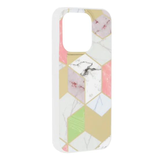 Калъф за iPhone 15 Pro - серия Marble - Purple Hex