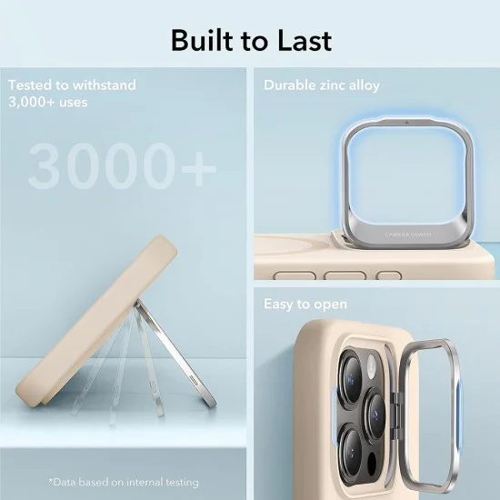 Калъф за iPhone 15 Pro - ESR Cloud Soft HaloLock Kickstand - Light Tan