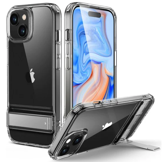 Калъф за iPhone 15 Plus - ESR Air Shield Boost Kickstand - Прозрачен