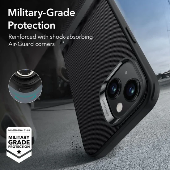 Калъф за iPhone 15 Plus - ESR Air Shield Boost Kickstand - полупрозрачен черен