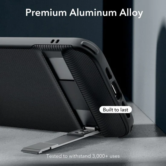 Калъф за iPhone 15 Plus - ESR Air Shield Boost Kickstand - полупрозрачен черен