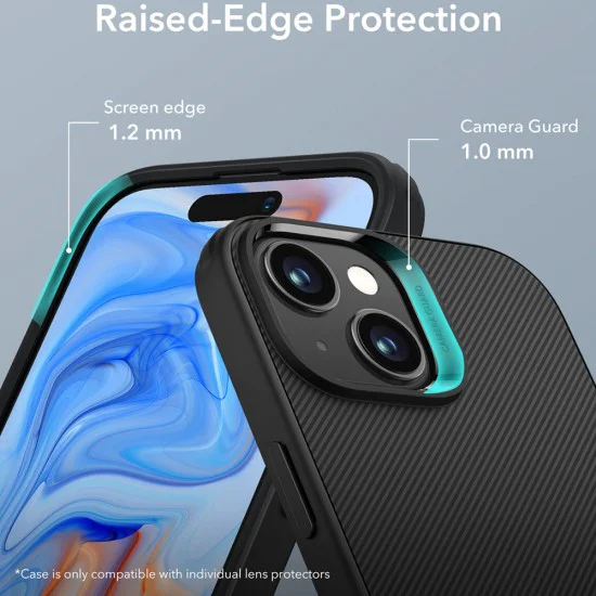 Калъф за iPhone 15 Plus - ESR Air Shield Boost Kickstand - полупрозрачен черен