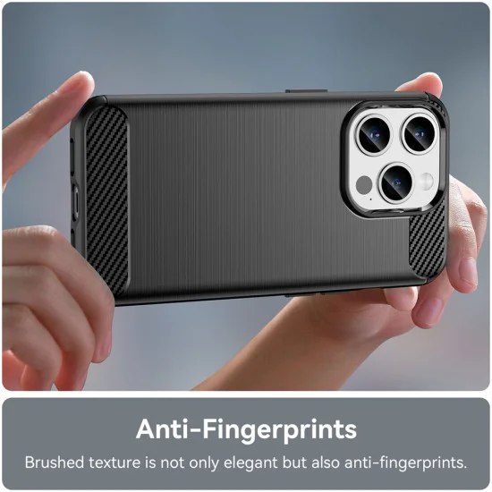 Калъф за iPhone 15 Pro Max - Carbon Silicone - Черен