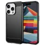 Калъф за iPhone 15 Pro Max - Carbon Silicone - Черен