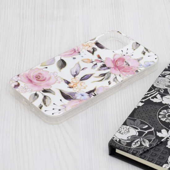Калъф за iPhone 15 Plus - Marble Series - Chloe White