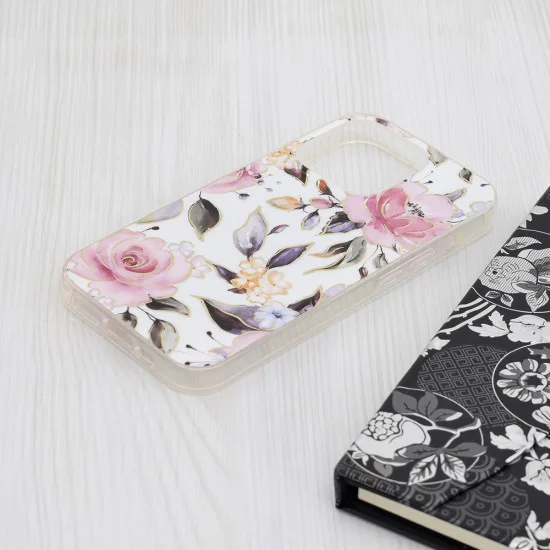Калъф за iPhone 15 Pro - Marble Series - Chloe White