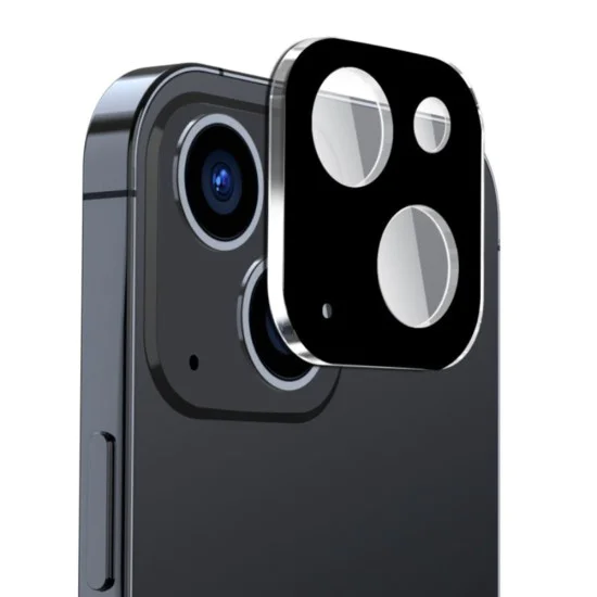 Протектор за камера за iPhone 15 / iPhone 15 Plus - Пълно стъкло за камера - черен