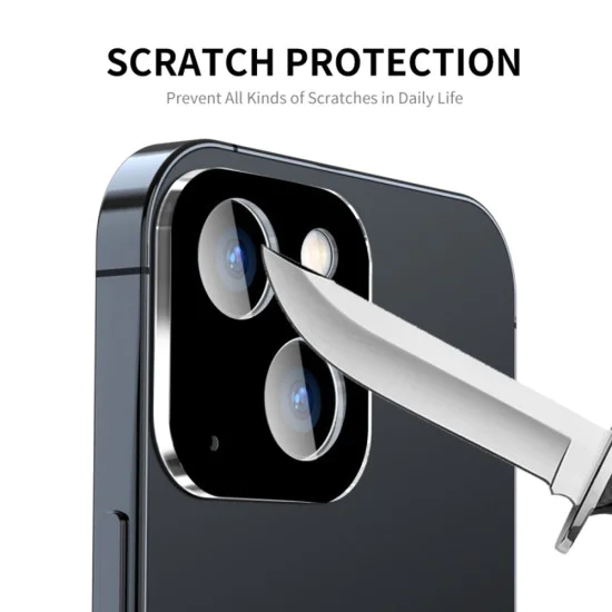 Протектор за камера за iPhone 15 / iPhone 15 Plus - Пълно стъкло за камера - черен