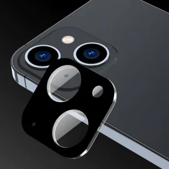 Протектор за камера за iPhone 15 / iPhone 15 Plus - Пълно стъкло за камера - черен