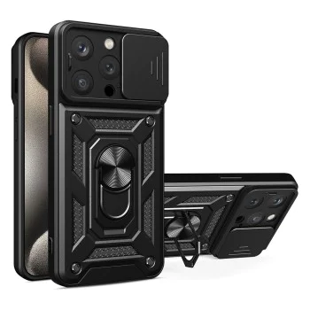 Калъф за iPhone 15 Pro Max - CamShield Series - черен