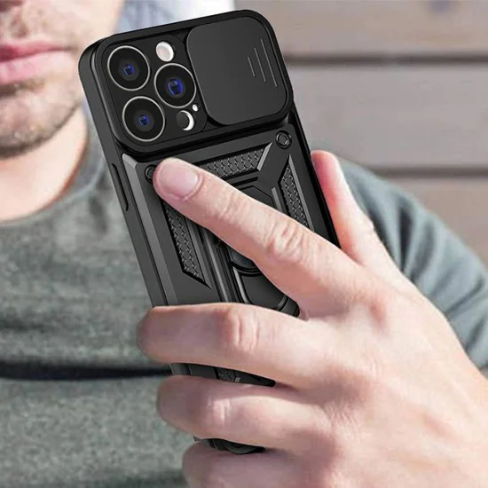 Калъф за iPhone 15 - CamShield Series - черен