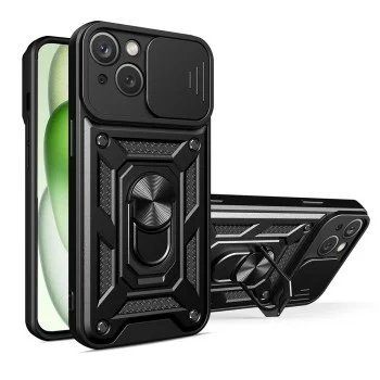 Калъф за iPhone 15 - CamShield Series - черен
