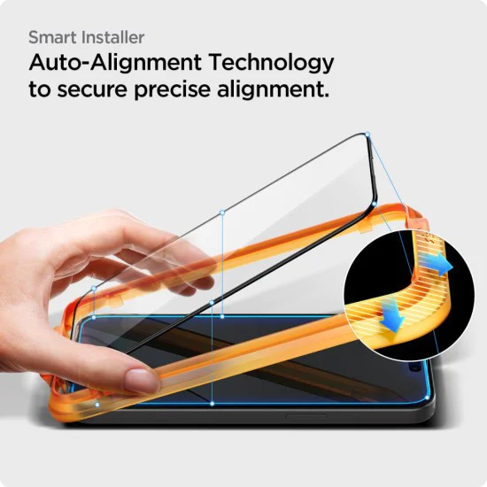 Калъф за iPhone 15 (комплект 2) - Spigen Glas.TR Align Master - черен