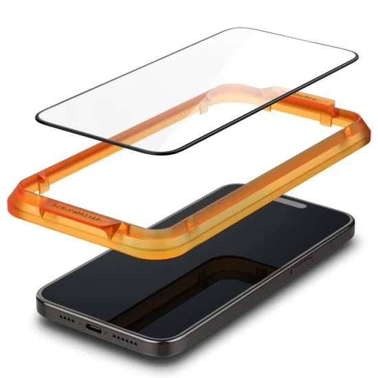 Калъф за iPhone 15 Plus (комплект 2) - Spigen Glas.TR Align Master - черен