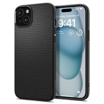 Калъф за iPhone 15 - Spigen Liquid Air - Matte Black