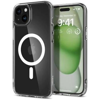 Калъф за iPhone 15 - Spigen - Ultra Hybrid MagSafe - Бял