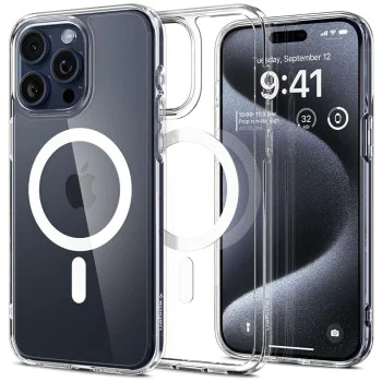 Калъф за iPhone 15 Pro Max - Spigen - Ultra Hybrid MagSafe - Бял